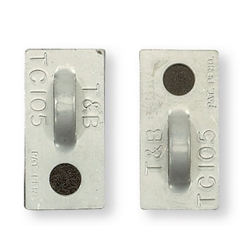 Boîte de 100 embases adhésives aluminium gris 13x25, pour collier 4,6